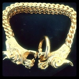 stainless steel Double dragon head bracelet unisex